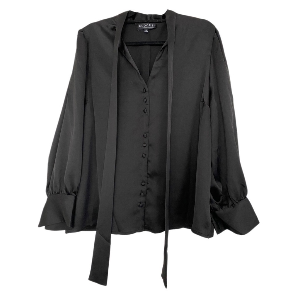 Eloquii NWT│18│Tie Neck Blouse